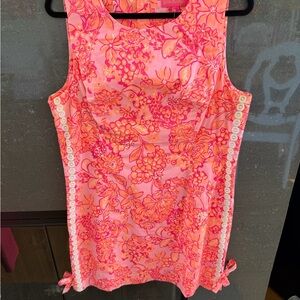 Lilly Pulitzer Floral Pink and Orange Shift Dress size 16